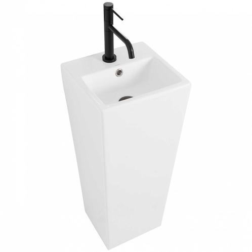REA Wastafelzuil - Vierkant - Glans Wit - 33x33x82 cm - K..., Doe-het-zelf en Verbouw, Sanitair, Nieuw, Ophalen of Verzenden