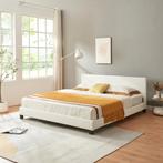 Aron tweepersoonsbed kunstleer wit 180x200 cm, Huis en Inrichting, Slaapkamer | Bedden, Verzenden, Nieuw