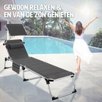 2dekans | tectake® - ligstoel ligbed zonnebed gestoffeerd,, Huis en Inrichting, Fauteuils, Ophalen of Verzenden, Zo goed als nieuw