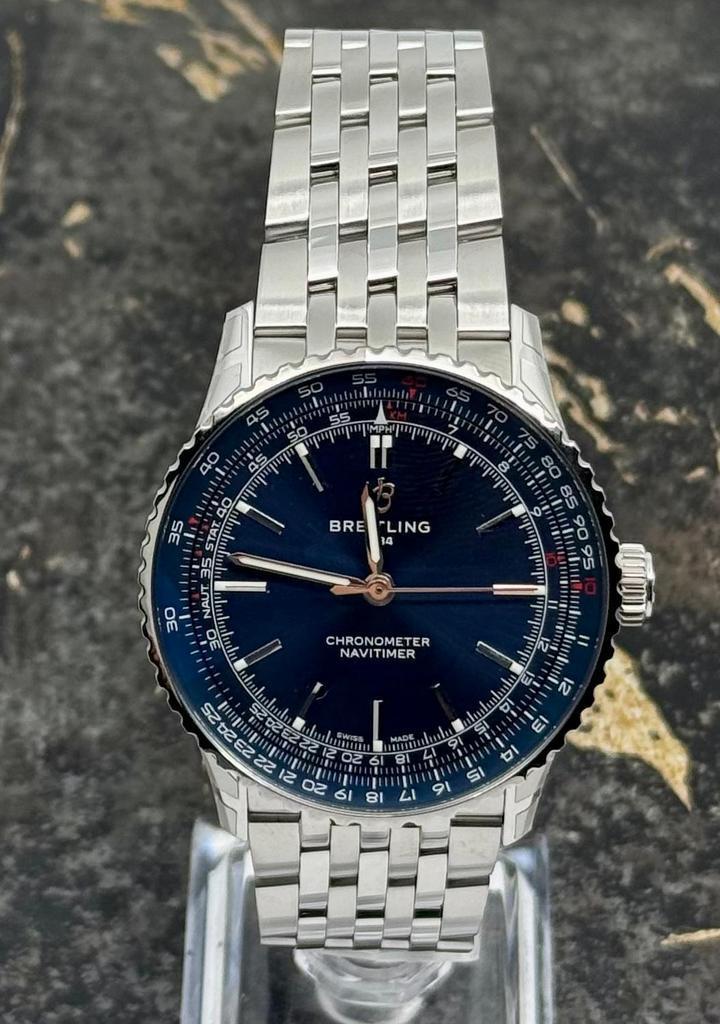 Breitling Navitimer Automatic 41mm - Steel - Blue Dial, Sieraden, Tassen en Uiterlijk, Horloges | Heren, Staal, Nieuw, Staal, Breitling