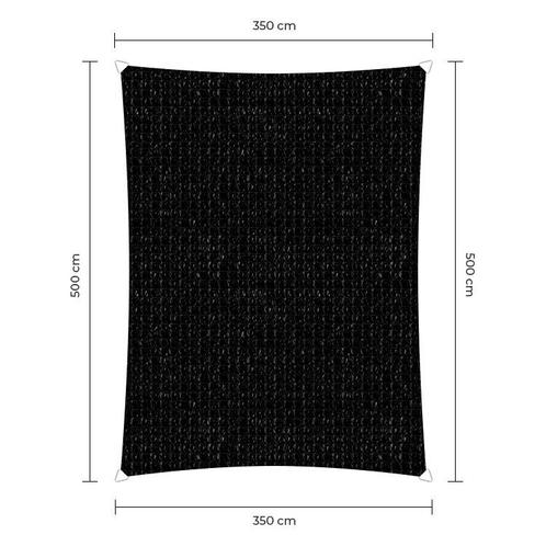 Rechthoek schaduwdoek - Zwart - Waterdoorlatend - 3,5 x 5,0, Tuin en Terras, Schaduwdoeken, Ophalen of Verzenden