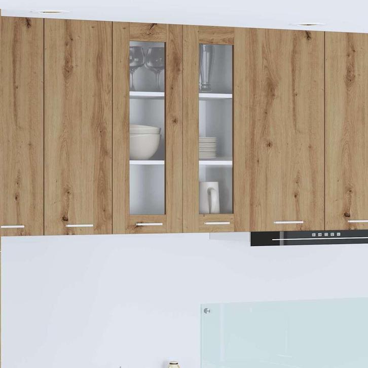 vidaXL Hangkast Riga Artisan Eiken 60 x 31 x 80 cm Bewerkt, Huis en Inrichting, Keuken | Keukenelementen, Bruin, Nieuw, Verzenden