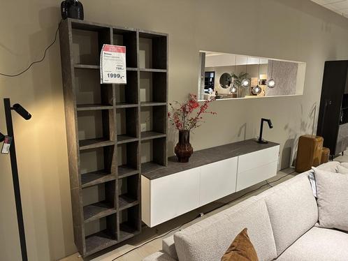 Dressoir + wandrek Demano - wit marmerlook **SHOWROOMMODEL**, Huis en Inrichting, Kasten | Dressoirs, Nieuw