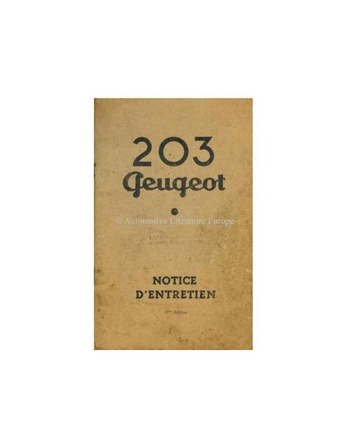 1959 PEUGEOT 203 INSTRUCTIEBOEKJE FRANS, Auto diversen, Handleidingen en Instructieboekjes