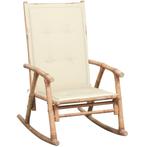 vidaXL Schommelstoel met kussen bamboe, Tuin en Terras, Tuinstoelen, Verzenden, Nieuw, Hout