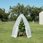 [en.casa] Tuinkas Hunze foliekas 183xØ160 cm wit en groen, Tuin en Terras, Verzenden, Nieuw