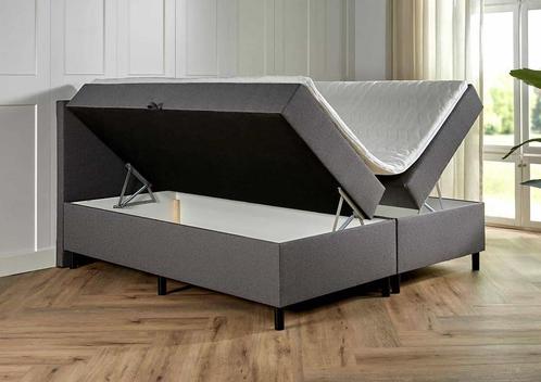 Boxspring met opbergruimte Bologna 180 200 Antraciet, Huis en Inrichting, Slaapkamer | Boxsprings, 180 cm, 200 cm, Grijs, Tweepersoons