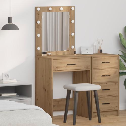 vidaXL Kaptafel met LED-verlichting - Artisan Eiken, Huis en Inrichting, Tafels | Kaptafels, Nieuw, Verzenden
