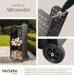 Houtopslag - Brandhoutrek - Houtberging - Zwart - Tectake®, Huis en Inrichting, Verzenden, Nieuw