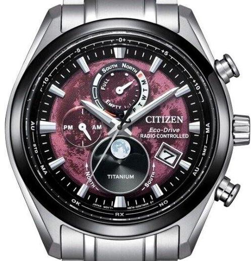 Citizen - Moonphase Tsuki Yomi - Radiocontrollato Titanio -, Sieraden, Tassen en Uiterlijk, Horloges | Heren