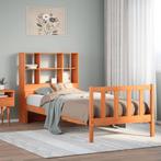 vidaXL Bed met boekenkast zonder matras massief hout, Verzenden, Nieuw, Bruin, Hout