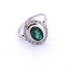 Armring - 18 karaat Witgoud - 3.20ct. tw. Smaragd - Diamant, Sieraden, Tassen en Uiterlijk, Antieke sieraden