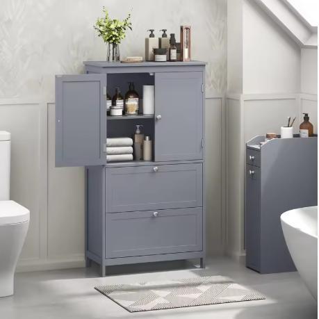 Badkamerkast met 2 Deuren en 2 Lades, Verstelbare Plank, Huis en Inrichting, Kasten | Overige, Nieuw, Verzenden