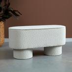 *WOONWINKEL* Teddy Bankje Wit, Huis en Inrichting, Banken | Voetenbanken en Poefen, Verzenden, Nieuw, Stof