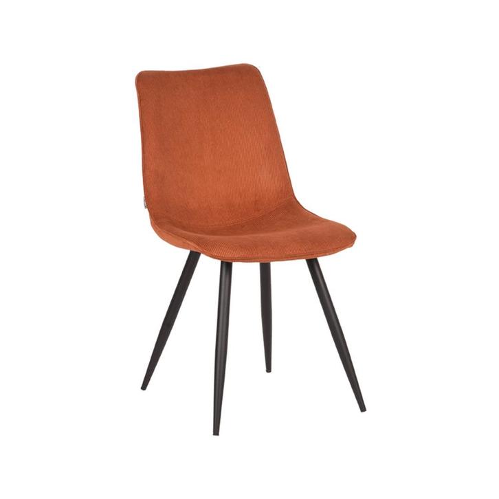 LABEL51 Eetkamerstoel Jort - Rust - Ribcord - Black Frame, Huis en Inrichting, Stoelen, Nieuw, Ophalen of Verzenden