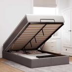 vidaXL Ottoman bed met matras 120x200cm stof taupe, Verzenden, Nieuw, Twijfelaar, 120 cm