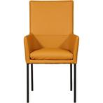 Leren eetkamerstoel Royal - Toledo Leem (geel/bruin) -, Huis en Inrichting, Stoelen, Leren eetkamerstoel Royal - Toledo Leem (geel/bruin) - Poten staal vierkant zwart past perfect in uw interieur als u woonstijl: Modern is.