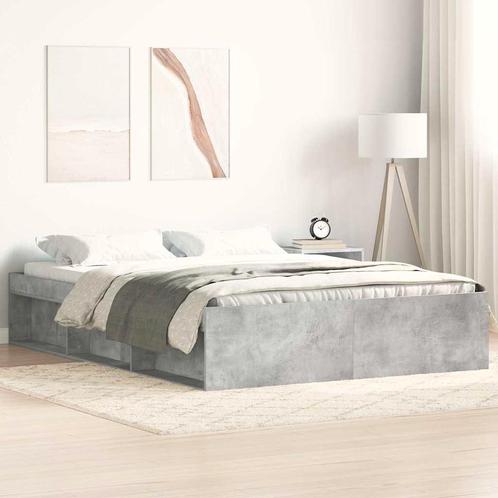 vidaXL Bedframe betongrijs 150x200 cm King Size, Huis en Inrichting, Slaapkamer | Bedden, Overige maten, 200 cm, Grijs, Tweepersoons