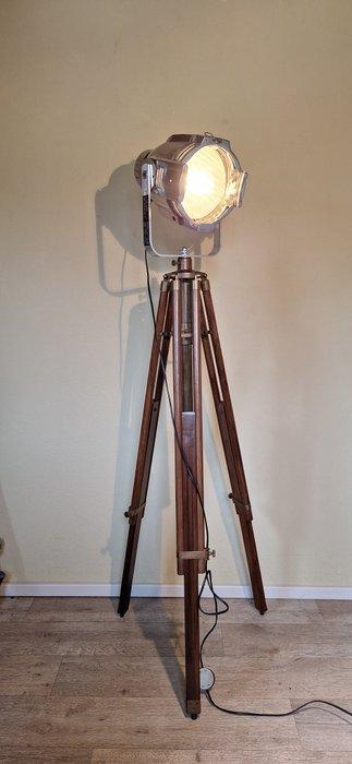 Fargo - Theaterlamp - Multi Par - Gegoten messing, Teak -, Antiek en Kunst, Antiek | Lampen