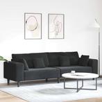 vidaXL Velours Bank met kussen Zwart 208 cm Fluweel, Huis en Inrichting, Verzenden, Nieuw, Stof, Minder dan 150 cm