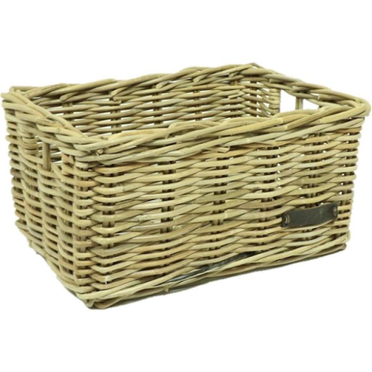 Wicked Rieten Fietsmand Grijs Maat Medium, Fietsen en Brommers, Fietsaccessoires | Fietsmanden, Nieuw, Verzenden