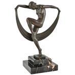 Max le Verrier - Denis - sculptuur, Art Deco danseres met, Antiek en Kunst