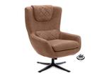 Veiling - Fauteuil Ninja - Draaibaar - Stof - Mocca  - Licht, Huis en Inrichting, Nieuw