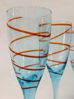 Champagneglas (6) - Champagne - Glas - Spiraal, Chic Set, Antiek en Kunst