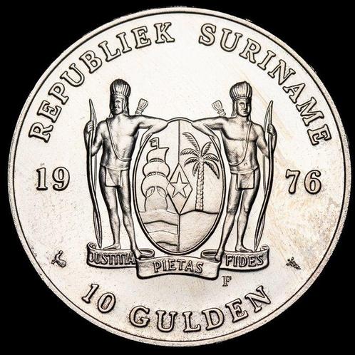 Suriname. 10 Gulden 1976 - 1º Aniversario de Independencia, Postzegels en Munten, Munten | Europa | Niet-Euromunten
