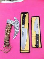 Keukenmes - Kitchen knife set -  Obsidiaan koksmessen, Antiek en Kunst