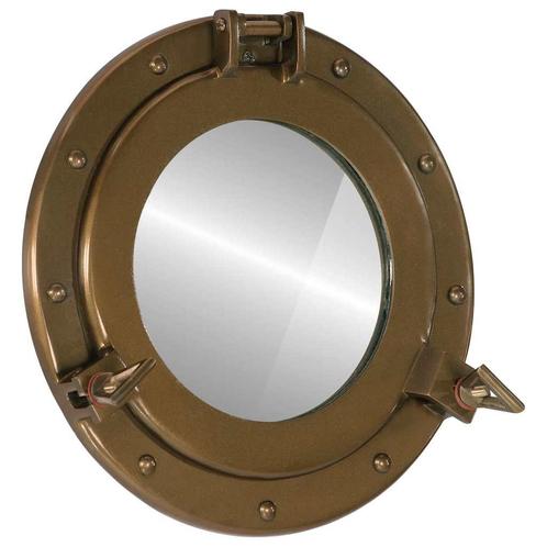 vidaXL Wandspiegel patrijspoort Ø30 cm aluminium en glas, Huis en Inrichting, Woonaccessoires | Spiegels, Nieuw, Verzenden