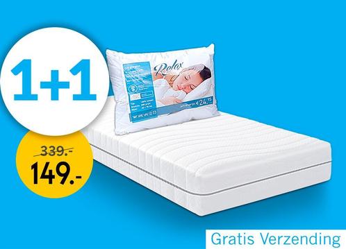 Eenpersoons pocketveermatras 1+1 voordeelset v.a. €149,00, Huis en Inrichting, Slaapkamer | Matrassen en Bedbodems, 70 cm of minder