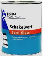 Sigma Schakelverf Semi-Gloss - WIT - 1 liter (Lakverf), Wit, Nieuw, Ophalen of Verzenden, Lak