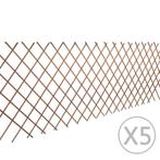 vidaXL Tuinlatwerk 5 st 180x90 cm wilg, Tuin en Terras, Schuttingen, Verzenden, Nieuw, Hout, Minder dan 1 meter