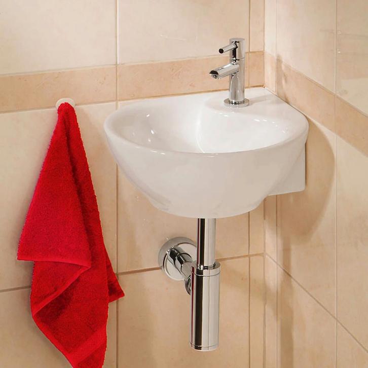 Wiesbaden Porta HoekFonteinset - Compleet - Wit, Doe-het-zelf en Verbouw, Sanitair, Nieuw, Ophalen of Verzenden