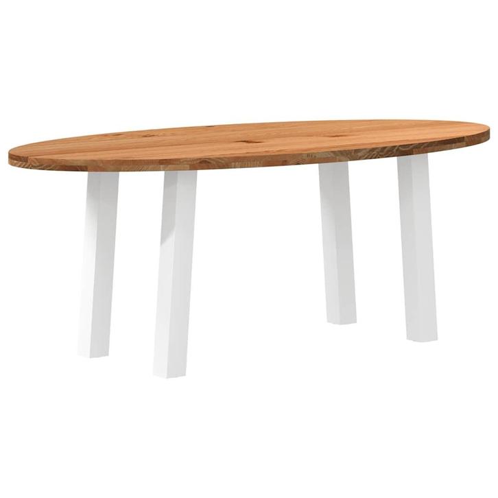 vidaXL Eettafel 200x100x74 cm ovaal massief eikenhout, Huis en Inrichting, Tafels | Eettafels, Nieuw, Verzenden