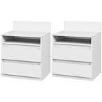 TRUUSK 2-delige Set Nachtkastje Met 2 Lades, Bijzettafel, Na, Huis en Inrichting, Verzenden, Nieuw