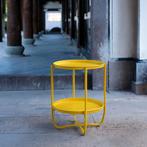 Tuintafel Sandefjord bijzettafel rond metaal 57,5xØ40 cm gee, Huis en Inrichting, Tafels | Bijzettafels, Verzenden, Nieuw