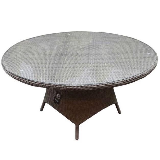 Riccione dining tuintafel 150 cm rond grijs, Tuin en Terras, Tuintafels, Nieuw, Wicker, Ophalen of Verzenden