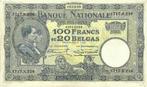 Bankbiljet 100 francs - 20 Belgas 1928 Prachtig, Postzegels en Munten, Verzenden
