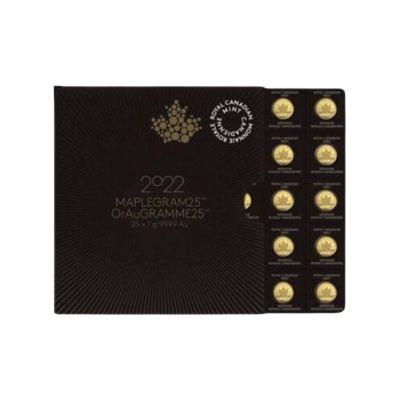 Gouden Maple Leaf 25 x 1 gram 2018, Postzegels en Munten, Edelmetalen en Baren, Ophalen of Verzenden