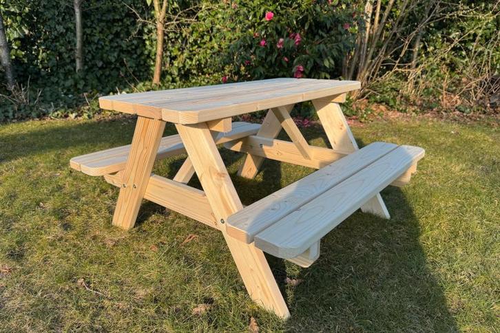 Rockwood® Kinder Picknicktafel Naturel 0.90m, Tuin en Terras, Picknicktafels, Nieuw, Hout, Rechthoekig, Ophalen of Verzenden