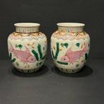 Vaas - Porselein - China - Qing Dynastie (1644-1911) - set, Antiek en Kunst