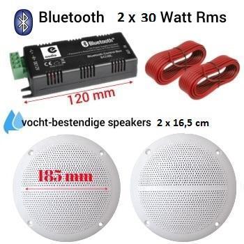 Bluetooth Vochtbestendige 2 x 30 Watt luidspreker  2x 16,cm, Audio, Tv en Foto, Stereo-sets, Nieuw, Speakers, Ophalen of Verzenden