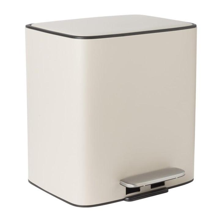 Pedaalemmer 2 vakken - beige - 2x 11.5 liter, Huis en Inrichting, Woonaccessoires | Prullenbakken, Verzenden