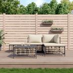 vidaXL 5-delige Loungeset met kussens poly rattan, Verzenden, Nieuw, Loungeset