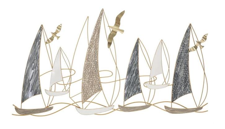 IJZEREN WANDPANEEL BOOTLAMP CM 123,8X5,1X69,9, Huis en Inrichting, Woonaccessoires | Overige, Ophalen of Verzenden