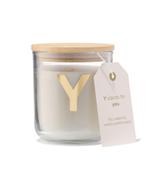 HEMA Kaars in glas Ø8x10cm letter Y, Huis en Inrichting, Woonaccessoires | Kandelaars en Kaarsen, Verzenden, Nieuw