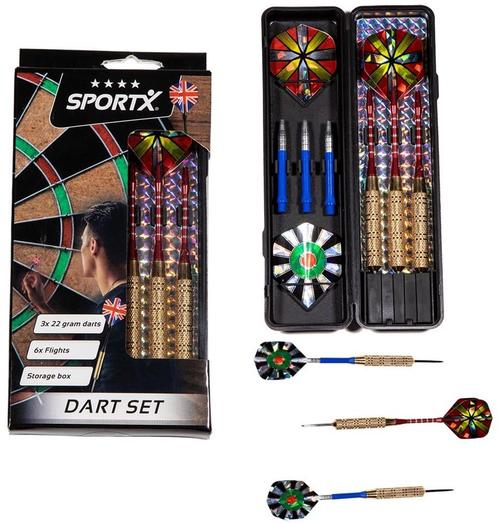 SportX - Dart Deluxe in case | SportX - Gezelschapsspellen, Hobby en Vrije tijd, Gezelschapsspellen | Bordspellen, Nieuw, Verzenden