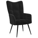 Relaxstoel Zwart Fluweel - OP=OP - Comfortabele Zitplek, Huis en Inrichting, Stoelen, Ophalen of Verzenden, Nieuw, Zwart